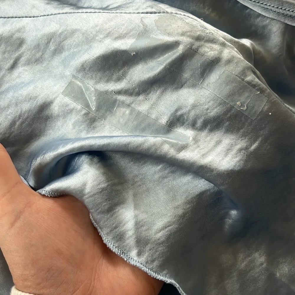 Meshki Yvette Slip Maxi Dress With Asymmetrical Hem - Cornflower Blue Small - Picture 9 of 10